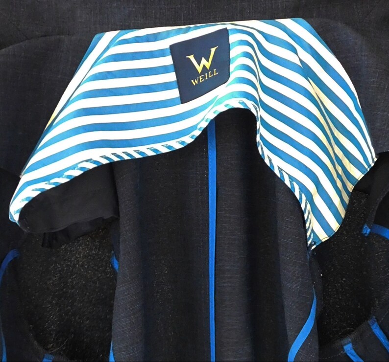WEILL / Blue Linen Blazer / Cruise Style Blazer / Summer Blazzer / Français vintage / Sailor Blazer / Preppy Jacket image 7