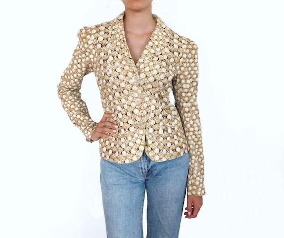 veste vintage ROBERTO CAVALLI ajustée, veste vintage de marque, veste à imprimé serpent