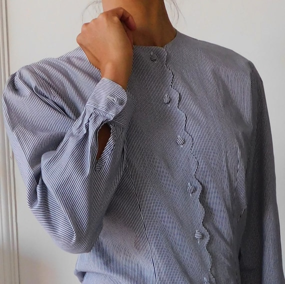 Agnesca/90s Vintage Cotton Blouse/Scallops edge/Lo