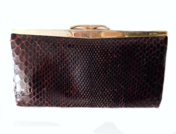 50s Snake Skin Clutch/ sac en cuir vintage/vintag… - image 3