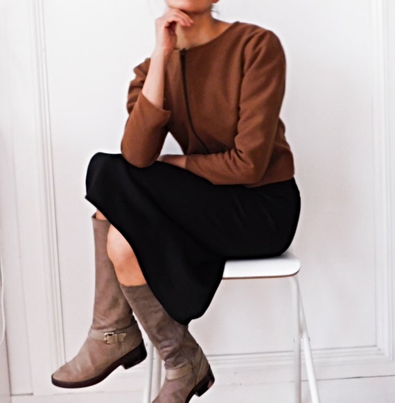 Brown Jacket/Wool Jacket/Crop Jacket