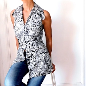 70s Silver Blouse/French Vintage Blouse/Vintage Party Blouse