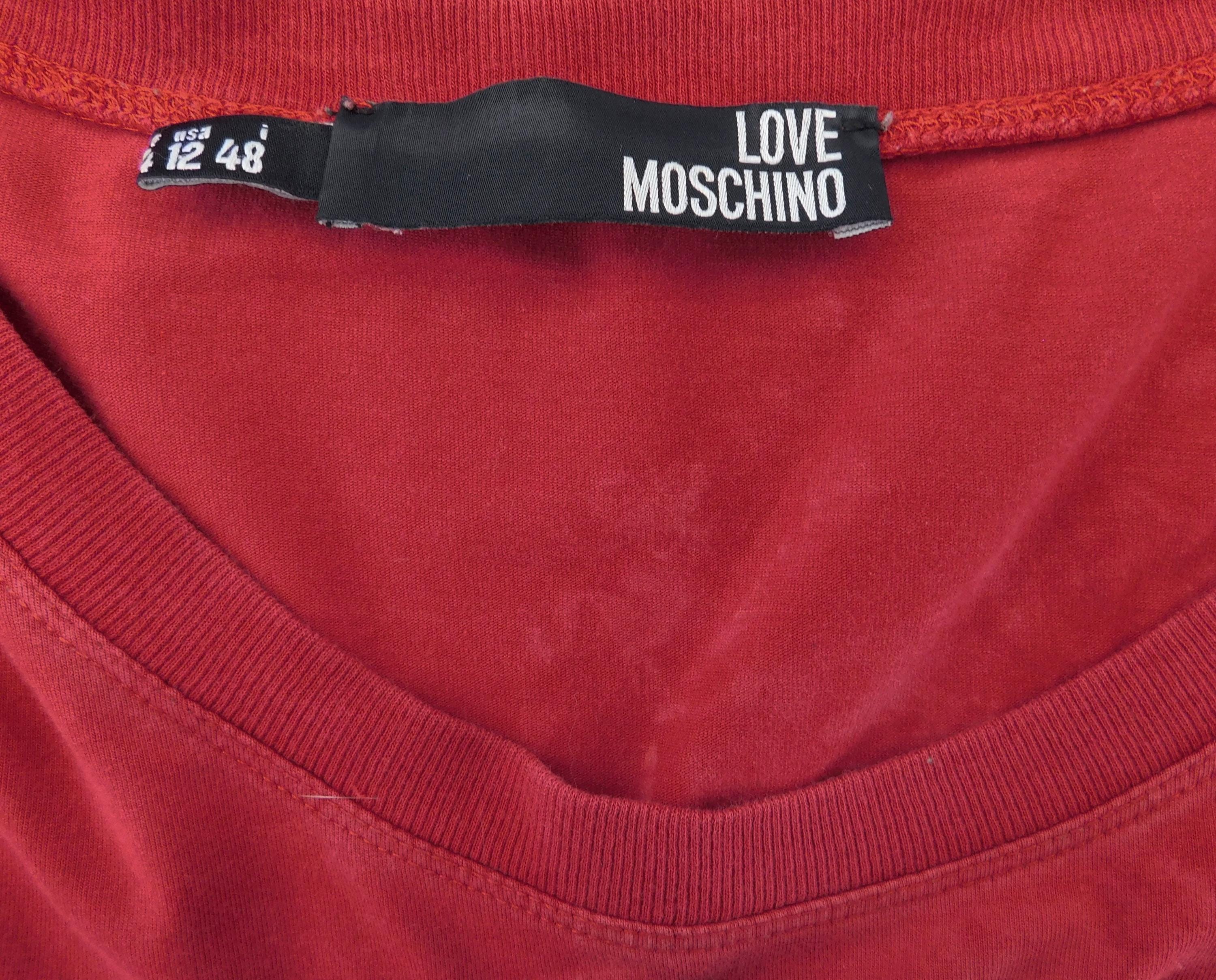 モスキーノ ヴィンテージ、長袖トップス、レッドトップス、スタッズ