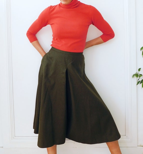 90s Vintage Jupe Cullote/French Vintage Pants/Wool