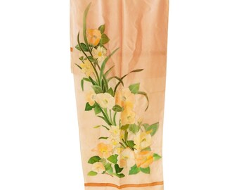 Vintage Hand Painted Silk Scarf/French Vtg Scarf
