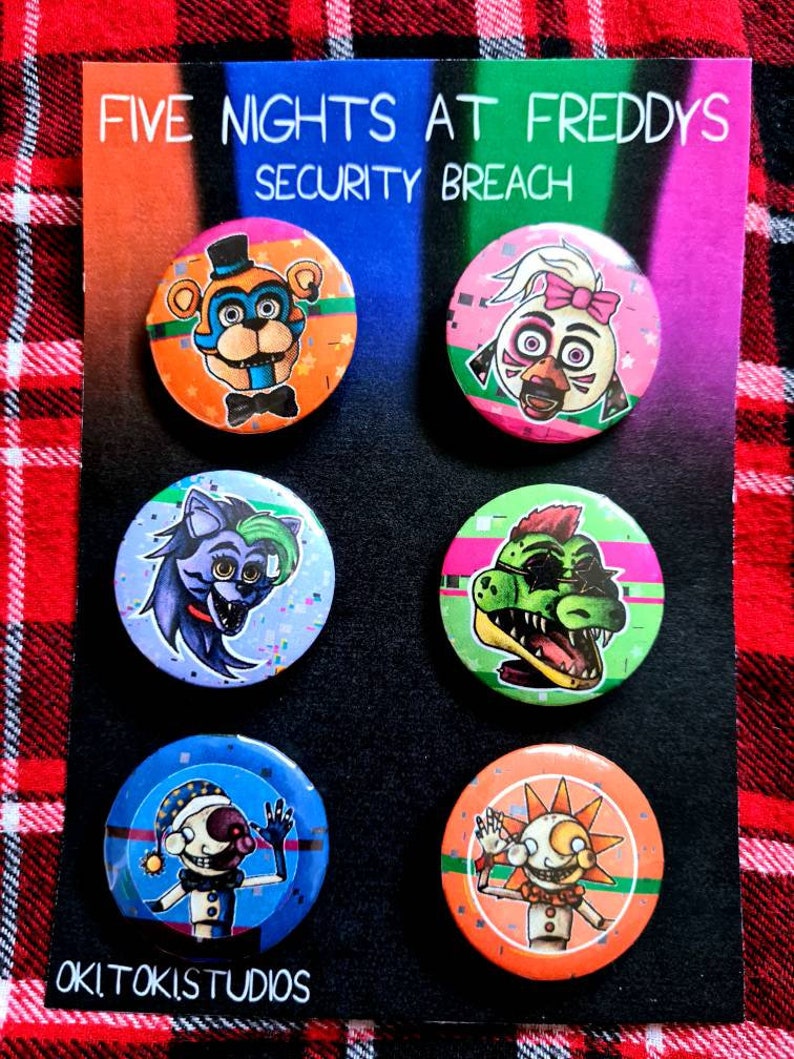 FNAF Security Breach Inspired Pin Badges and Sets Etsy Australia