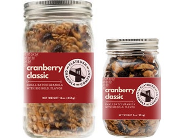 Cranberry Classic: Crunchy, Nutty Gluten-free Granola Mix with Dried Cranberries, Healthy Food, Homemade Treats, Organic Snacks