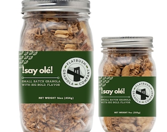 Zeg Olé: Knapperige glutenvrije mueslimix met bananen, pinda's en kokosnoot (pot), biologische snacks, gezond leven, gezond eten