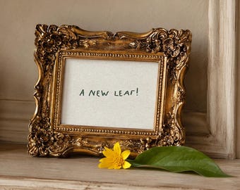 a new leaf, Tiny Handwritten Quote Print, Soft Plant Wall Art, New Beginnings Gift