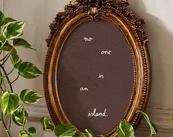no one is an island, Tiny Handwritten Quote Print, Soft Affirmation Wall Art, Togetherness Gift