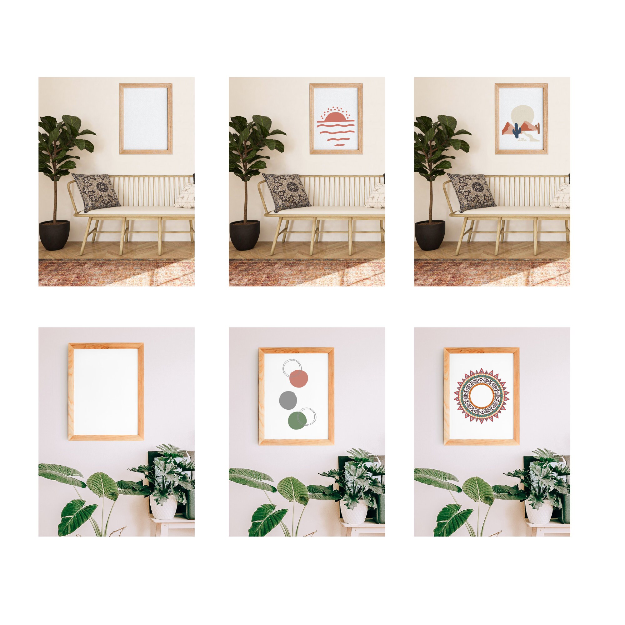 Download 2020 Mockup Frame Bundle Boho MEGA PACK 15 photo framing ...