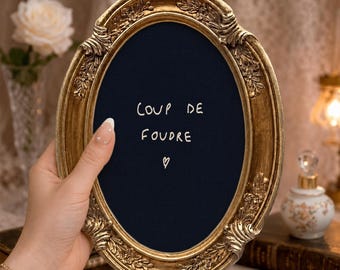 coup de foudre, Tiny Handwritten Quote, Romantic French Bedroom Wall Art, Couples Gift