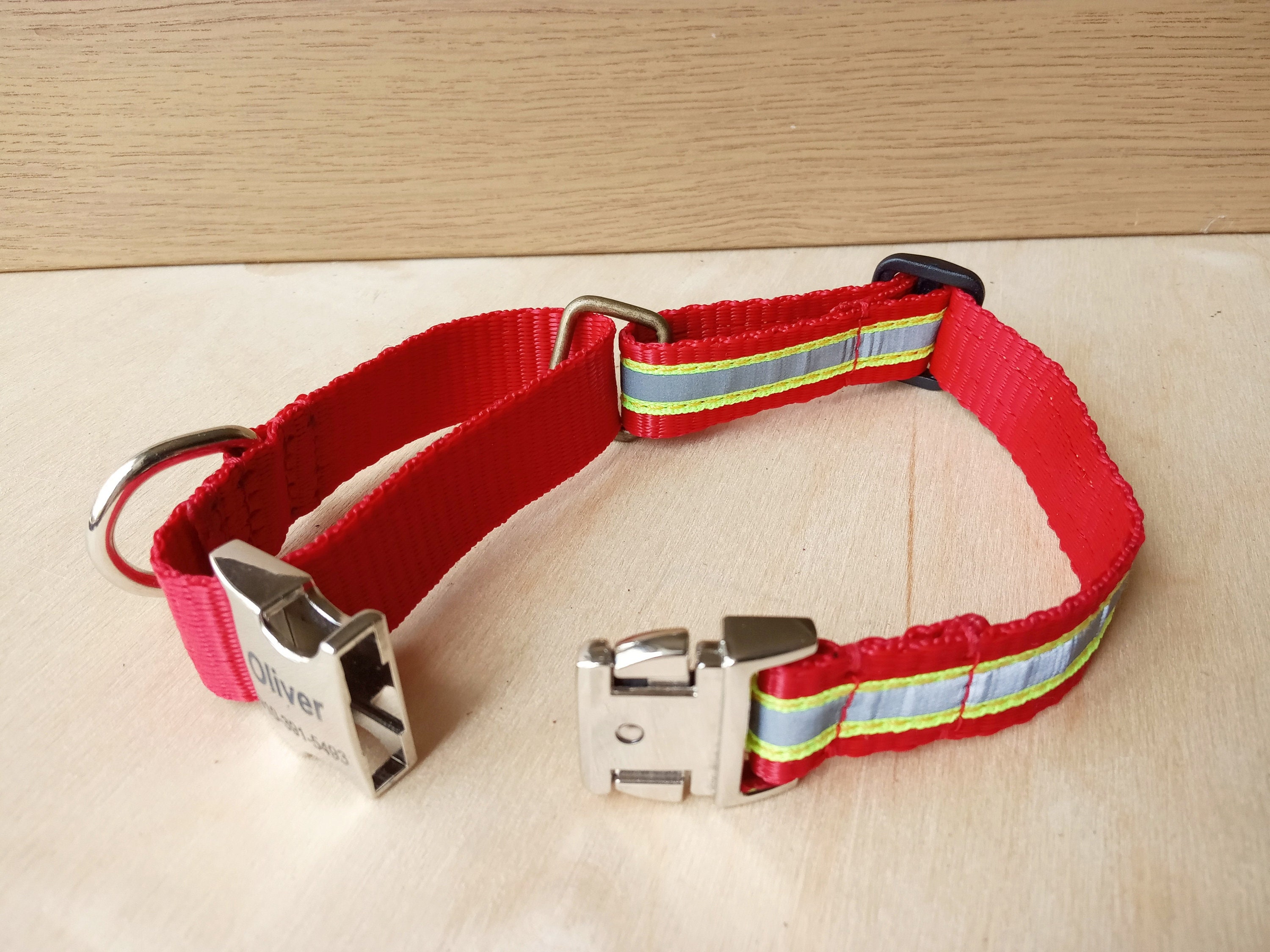 Personalized Reflective Martingale Dog Collar with Laser Etsy