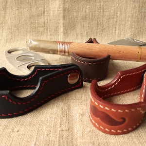 Leather Cigar Rest Leather Personalized Cigar Stand Cigar Gifts Leather Travel Cigar Prop 3rd Anniversary gift  Gift for the groom