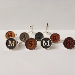 Personalized Leather Cufflinks Initial Groomsmen Gift Birthday Gift Personalized Gifts Christmas Gift Groomsmen Gift Wedding Gifts