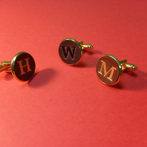 Leather cufflinks Gold Leather Personalized Cufflinks Groomsmen gift Personalized gift Gifts for men Anniversary gift Wedding gift Custom