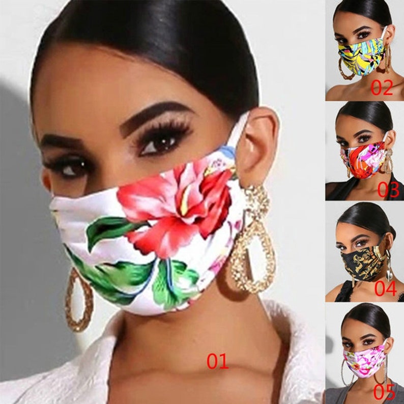 Face mask High Quality Women's Fashion Floral Print Etsy