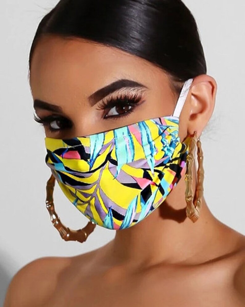 Face mask High Quality Women's Fashion Floral Print Etsy