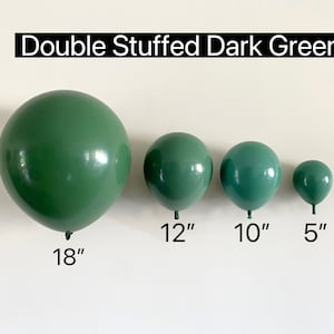Donkergroene dubbele gevulde ballon, bonengroene dubbele gevulde ballon voor feestdecoraties, zomergroene ballon vrijgezellenfeest, 5-pack