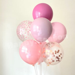 Rosa Set Doppelschicht Happy Birthday Set Luftballons für GeburtstagSparty, Süße 16 Geburtstagsballons, Happy Birthday Party für Kinder, MädchenParty