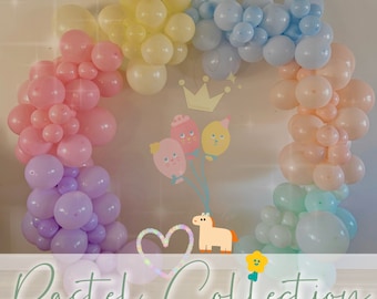 Pastel Rainbow Balloon Garland Arch Kit, Pastel Unicorn Balloon Garland, Birthday Balloon, Baby Shower, Ice Cream Balloon, Macaron Balloon