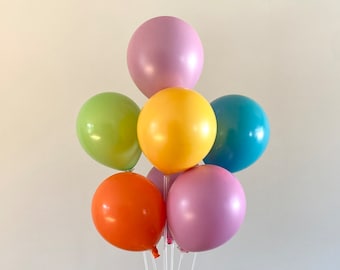 Regenboog kleur dubbellaags ballon set, regenboog thema feest decoraties, kleurrijke ballonnen voor feest, regenboog ballonnen voor verjaardag