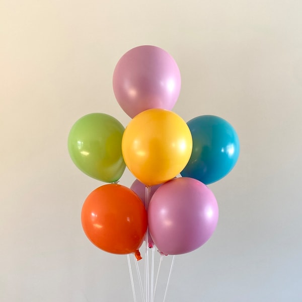 Rainbow Color Double Layer Balloon Set, Rainbow Theme Party Decorations, Colorful Balloons For Party, Rainbow Balloons For Birthday