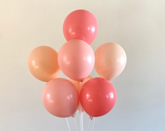 Sweet Peach Coral Double Layer Balloons Set, Peach Coral Theme Party Decorations, Peach Bachelorette Party Sweet 16 Decor, Peach Balloons