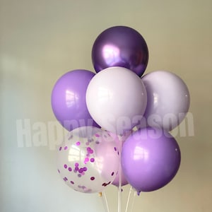 Purple Chrome Double stuffed Set Balloons, Purple Balloons, Purple Wedding Decoration, Birthday Party Baby Shower, Bachelorette Party