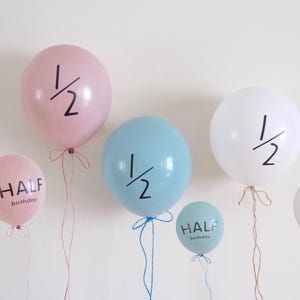 Baby Halber Geburtstag Ballon, Auf halbem Weg zu einem Ballon, 1/2 Geburtstag Ballon, Baby Mädchen Halber Geburtstag Rosa Ballon, Baby Blauer Halber Geburtstag