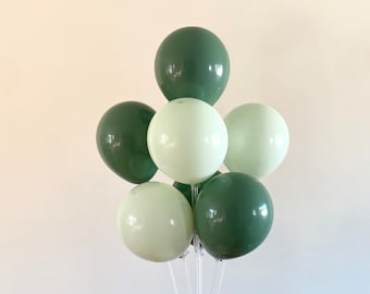 Dark Green Creamy Green Double Stuffed Balloons Set For Party, Green Balloons For Birthday Party Bachelorette Party, Summer Balloon Party