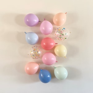 Pastel Rainbow Double Stuffed Balloons For Birthday Party, Colorful Balloons, Unicorn Balloons, Macaron Balloons, Baby Shower, Sweet 16