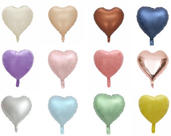 18" Heart Shape Balloon, White Sand Creamy Heart Shape Balloon, Pastel Color Heart Shape Balloon, Wedding Valentines Day Party Balloon