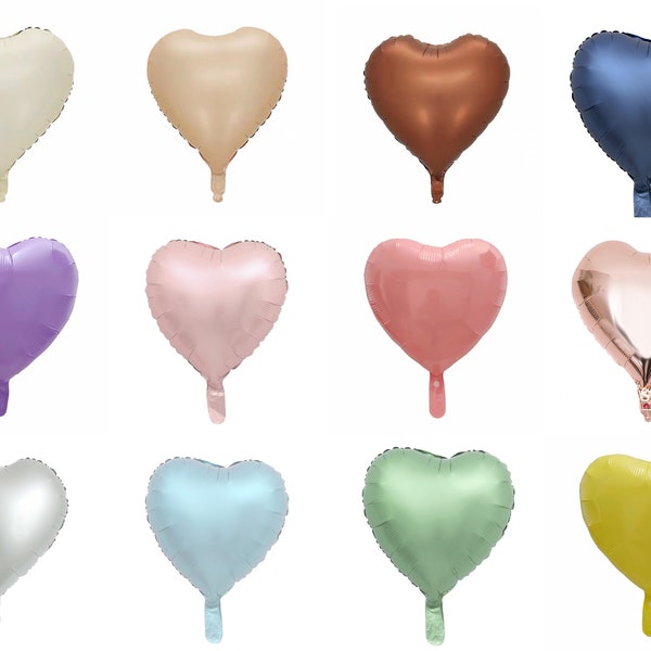 18" Heart Shape Balloon, White Sand Creamy Heart Shape Balloon, Pastel Color Heart Shape Balloon, Wedding Valentines Day Party Balloon