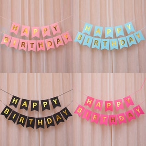 Joyeux anniversaire Bannière Drapeau 13 lettres pour fête d’anniversaire, enfants joyeux anniversaire, adulte joyeux anniversaire, joyeux anniversaire décorations de fête