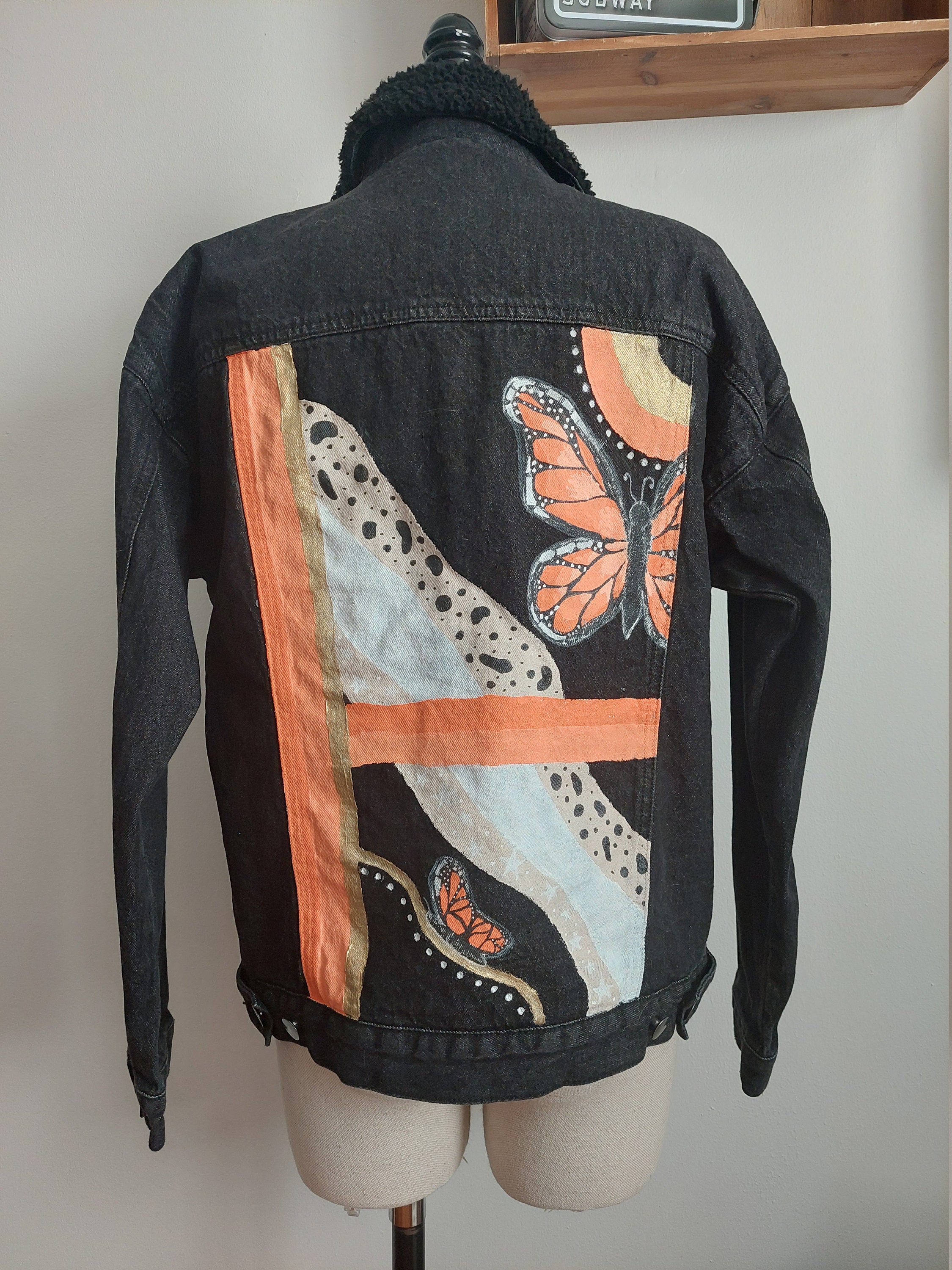 second hand black denim jacket