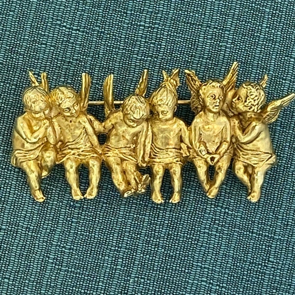 All In Row Child Angel Broach Pin .lucky chinese #6 . I Am Edgar Berebi .. Newly Found In My Archives ..Made in 2001