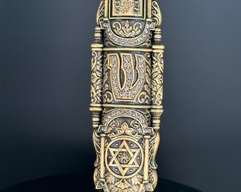 Edgar Berebi Mezuzah Judaic ..Museum gold plate Plate with 110 Swarovski Crystals  7776-1