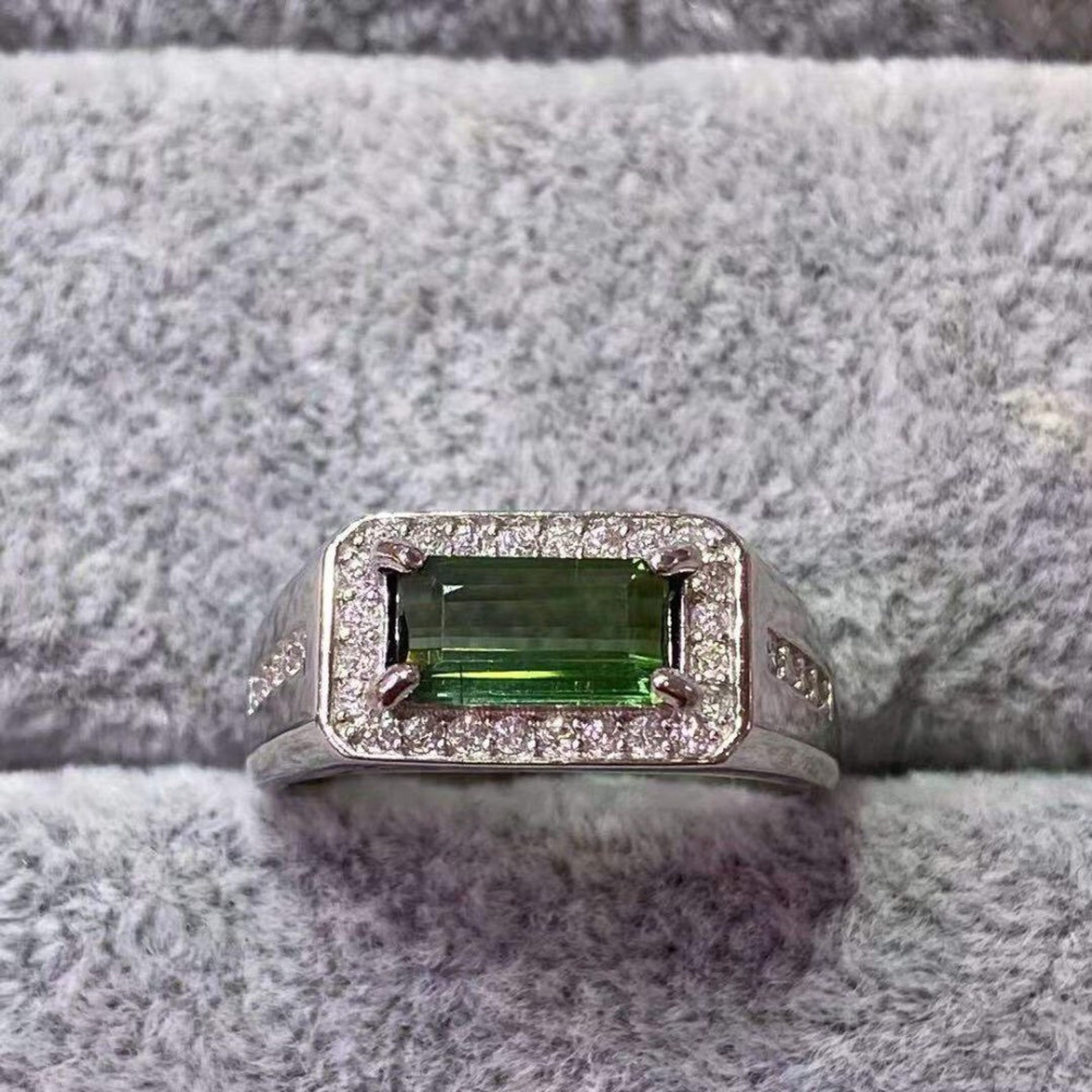 Natural Tourmaline Men's Ring Electric Blue Tourmaline Etsy