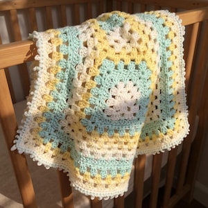 Nana’s Granny Square Gender Neutral Baby Blanket