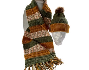 Autumn Waves Beanie and Scarf Set