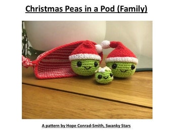 Christmas Peas in Pod Crochet Pattern (PDF ONLY)