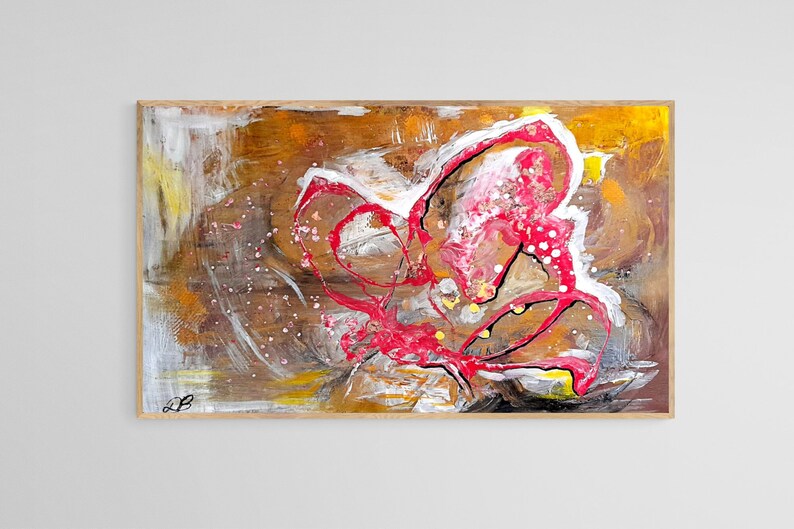 Large Abstract Butterfly Painting on Canvas, Contemporary Modern Painting Texture Wall Art, shops Acrylic Gold Original Nature Landscape Decor