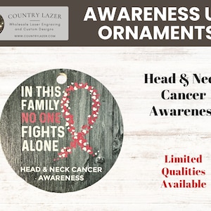 Head & Neck Cancer Awareness Christmas Ornament, In this Family, No One Fights Alone