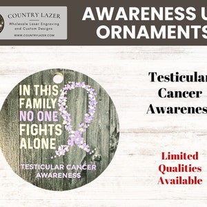 Testicular Cancer Awareness Christmas Ornament, In this Family, No One Fights Alone