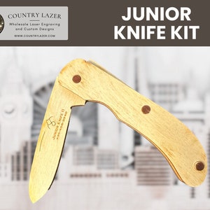 Personalized Wooden Folding Pocket Knife Kit - DIY, Baltic Birch