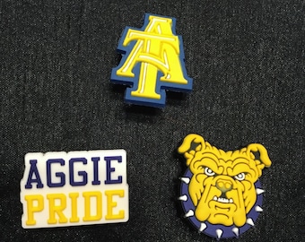 Juego de 6 dijes Aggie Croc de NCA&T para decorar tus Crocs (2 por diseño)