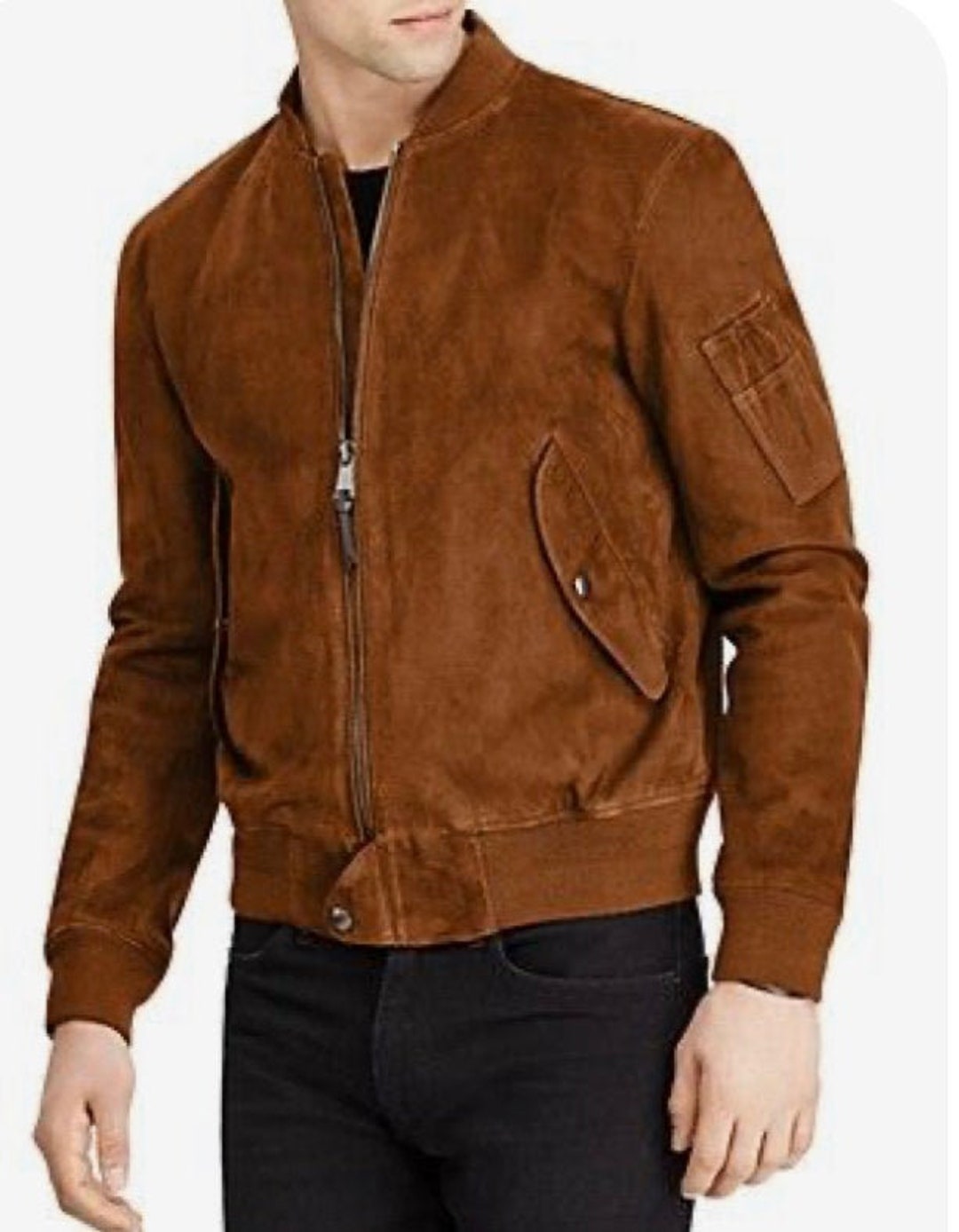 Suede Bomber Jacket Mens Suede Bomber Jacket Bomber Jacket - Etsy