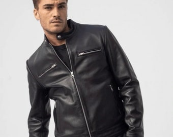 Ladies Retro 100% Nappa Leather Biker Jacket 