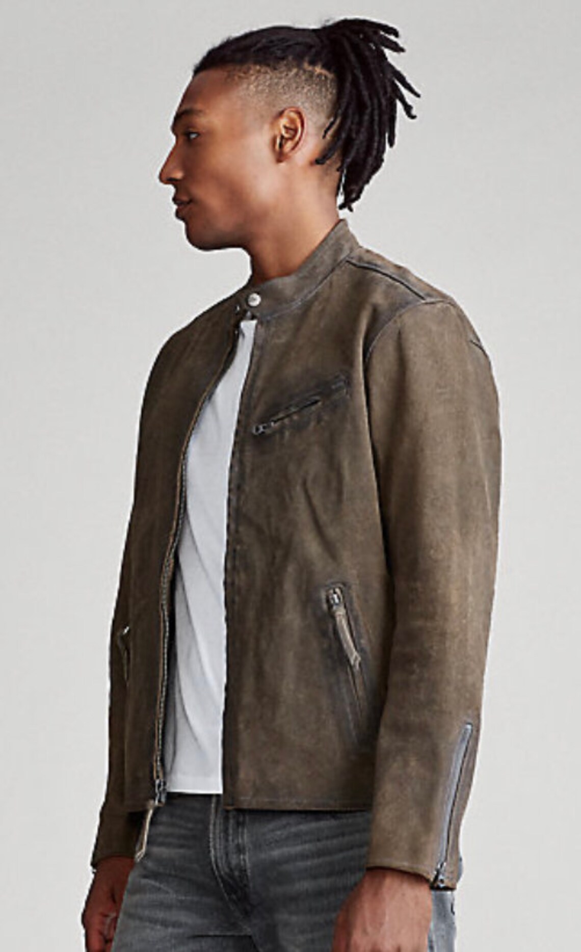 Mens Suede Cafe Racer Jacket Suede Racer Jacket Suede Etsy